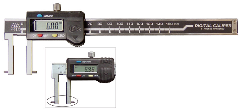 圆柱头圆锥头内沟槽数显卡尺