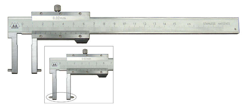 圆柱头圆锥头内沟槽游标卡尺